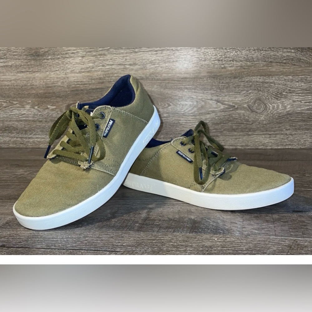 Men’s Supra Stacks II Skate Shoes Fatigue Tennis Green / Navy Sz 5 SICK!